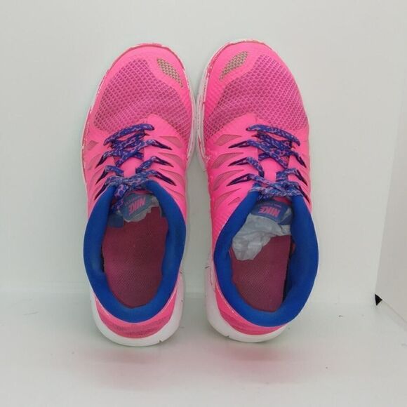 Nike Free 5.0 Womens Pre-owned Fireberry Hot Pink/Blue Running Sneakers - sz. 7Y - Picture 3 of 6
